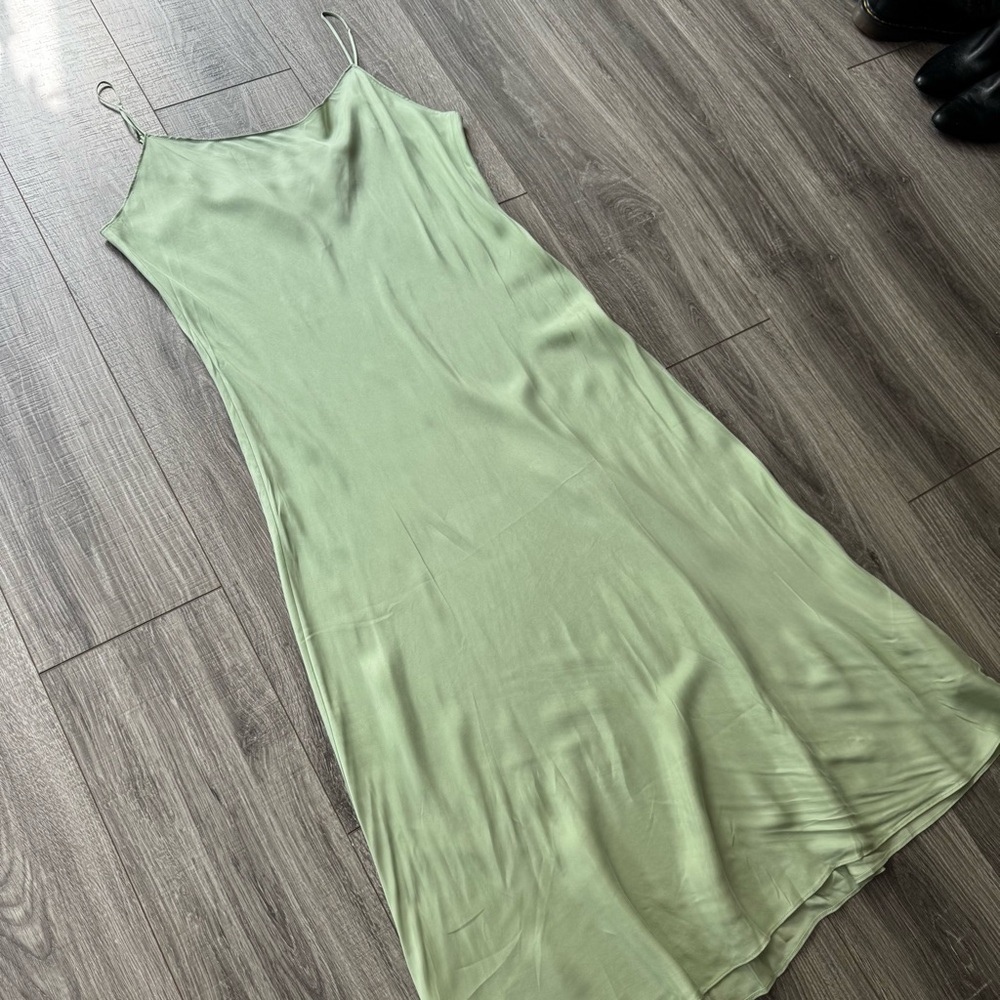 J Crew Green Slip Dress